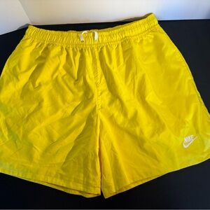 Nike Women’s Bright Yellow Elastic-Waist Athletic Shorts